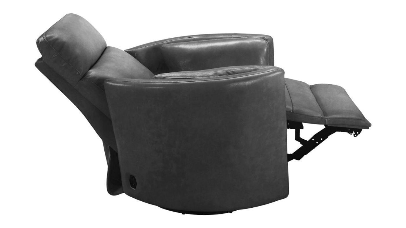 Picture of Radius Power Leather Swivel Glider Recliner - Slate