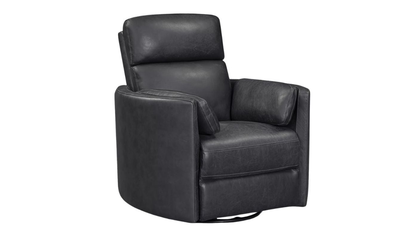 Picture of Radius Power Leather Swivel Glider Recliner - Slate