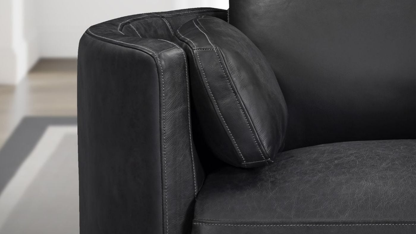 Picture of Radius Power Leather Swivel Glider Recliner - Slate