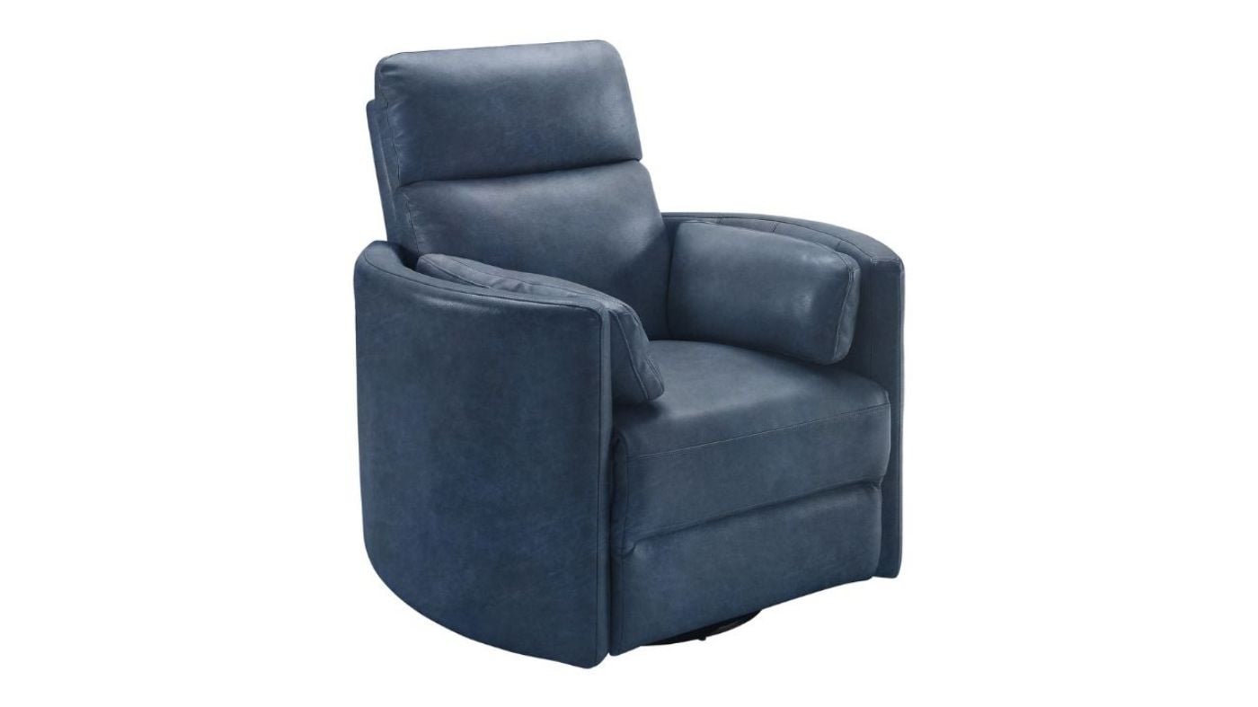 Picture of Radius Power Leather Swivel Glider Recliner - Navy