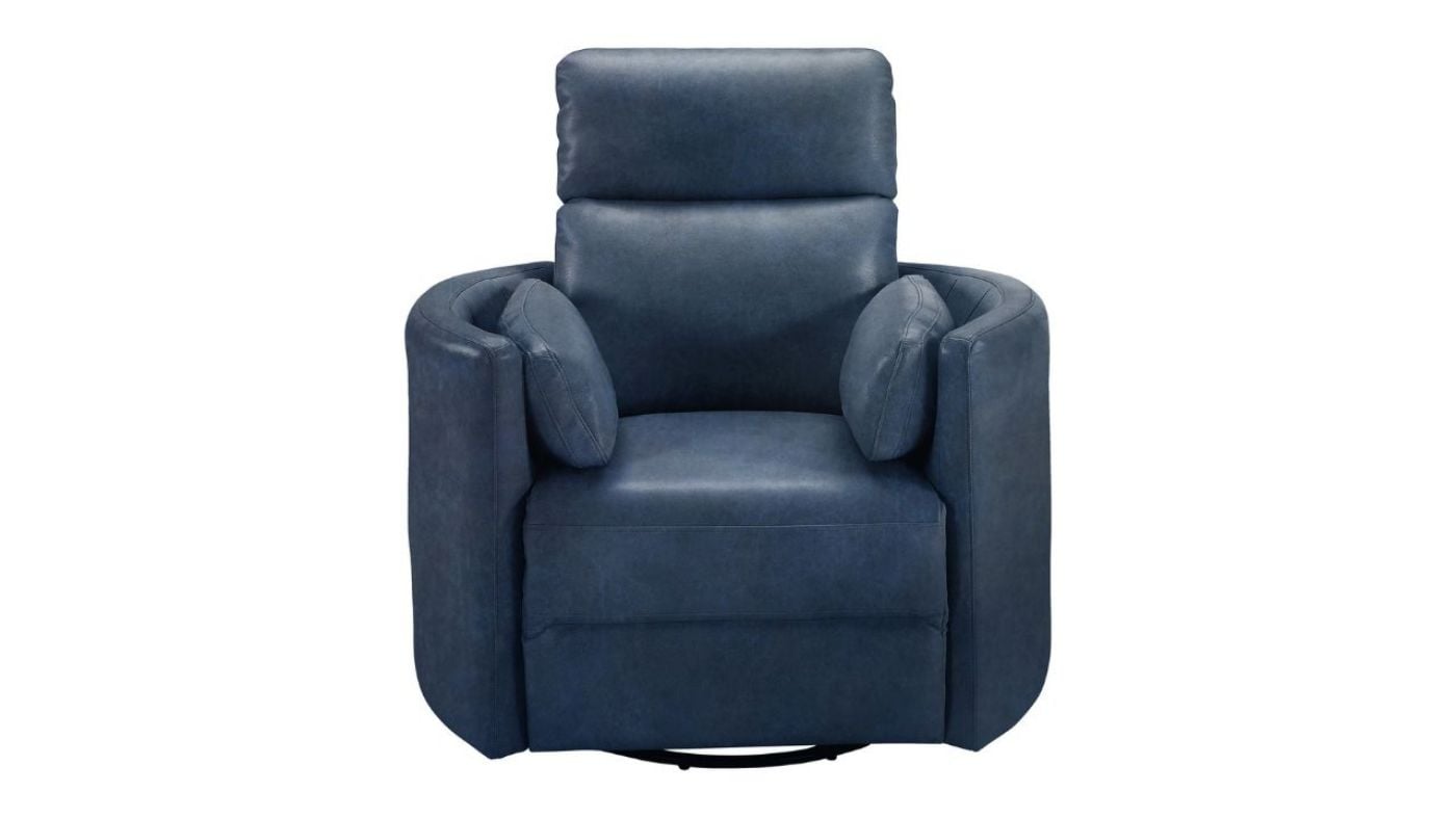 Picture of Radius Power Leather Swivel Glider Recliner - Navy