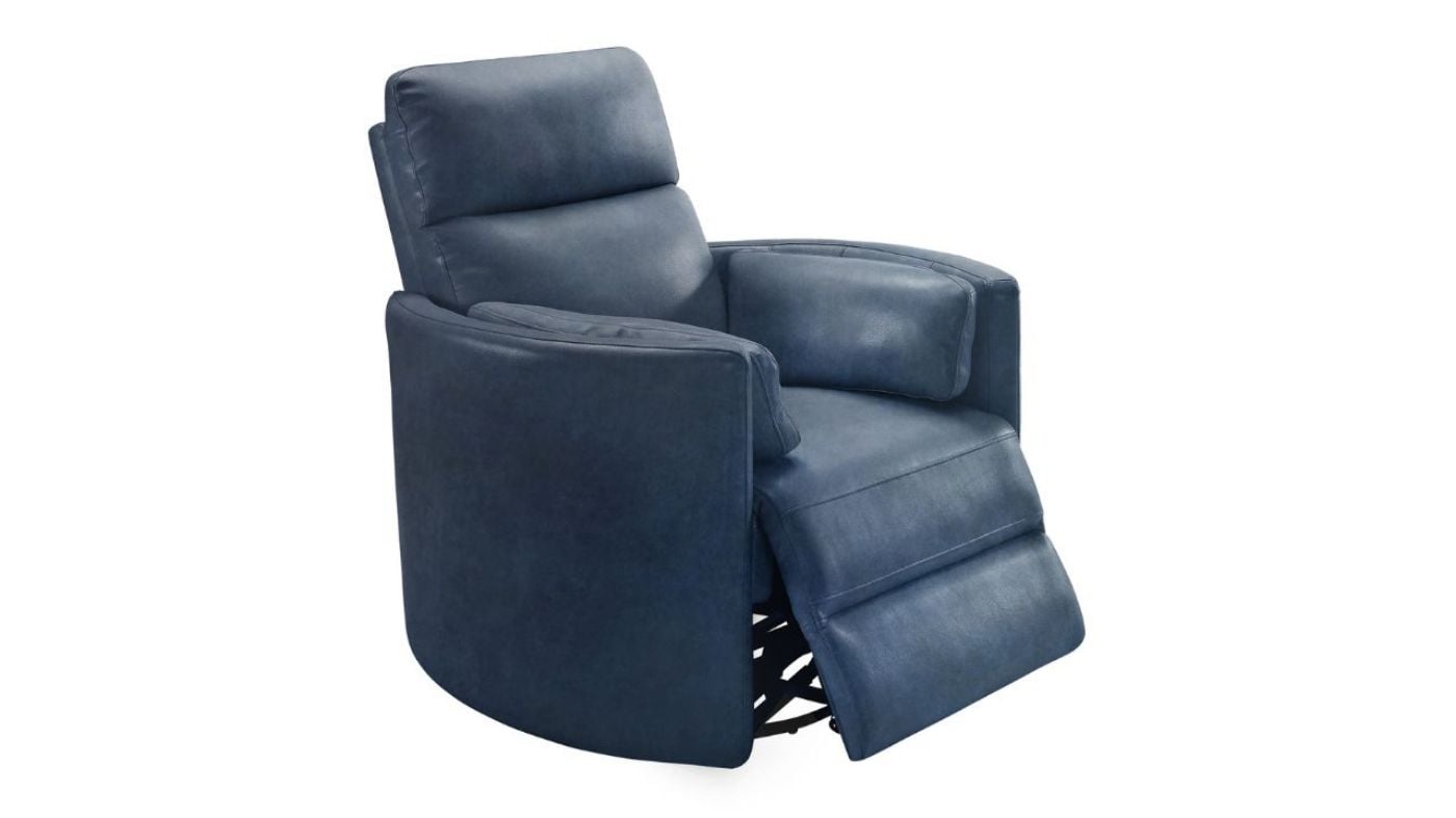 Picture of Radius Power Leather Swivel Glider Recliner - Navy