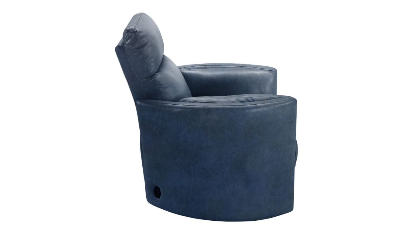 Picture of Radius Power Leather Swivel Glider Recliner - Navy