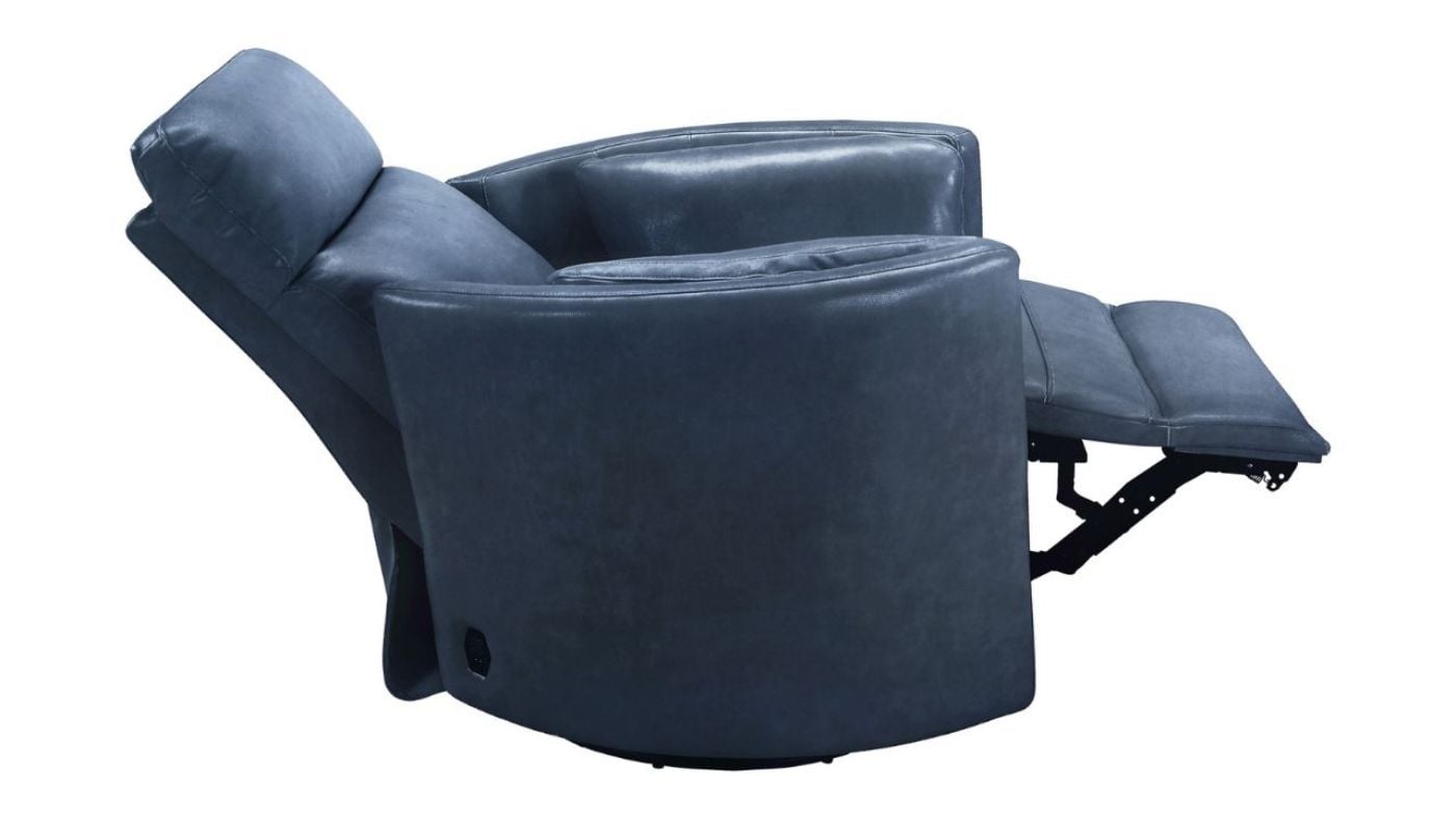 Picture of Radius Power Leather Swivel Glider Recliner - Navy