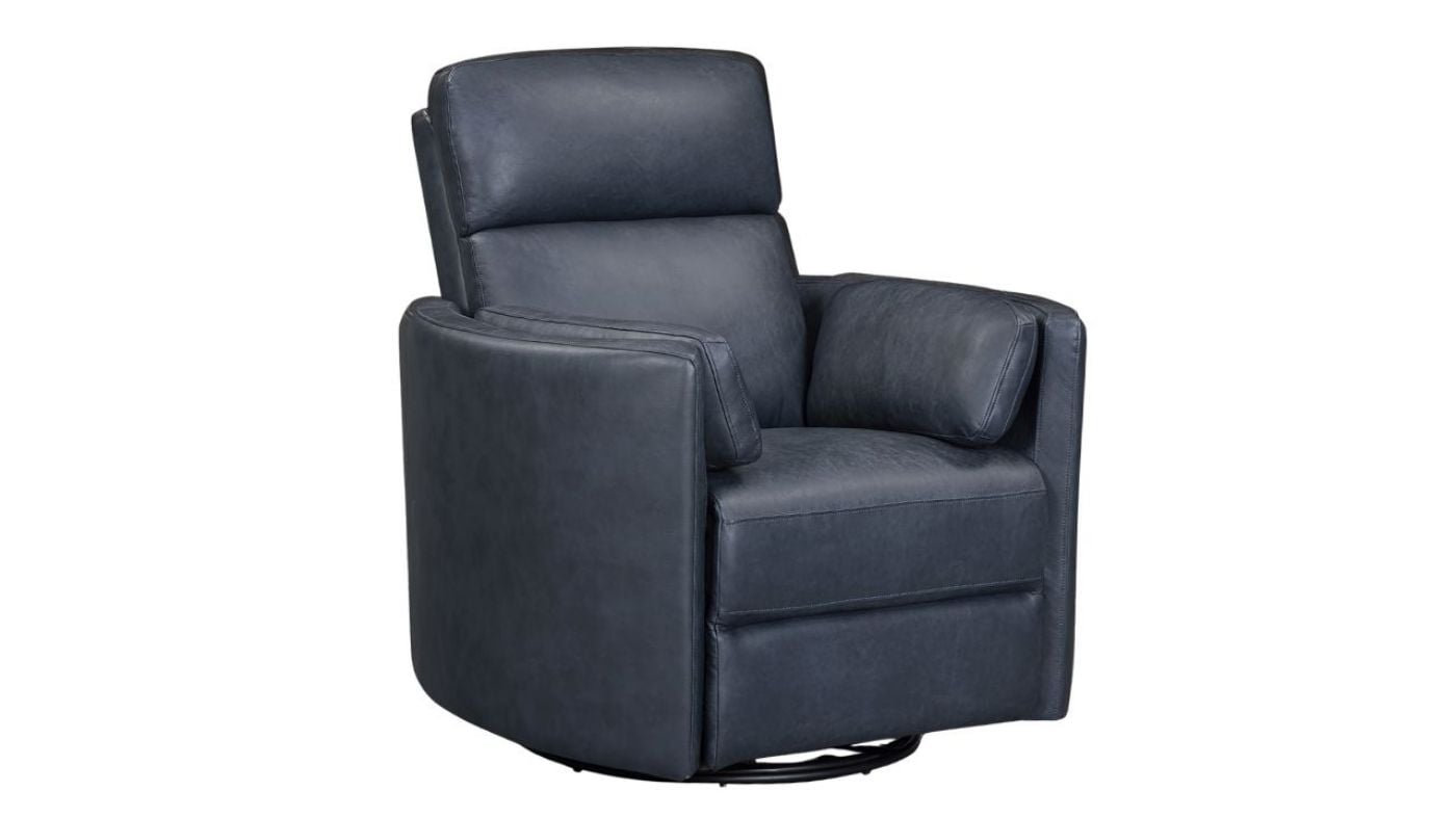 Picture of Radius Power Leather Swivel Glider Recliner - Navy