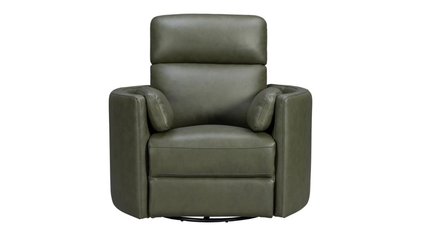 Picture of Radius Power Leather Swivel Glider Recliner - Green