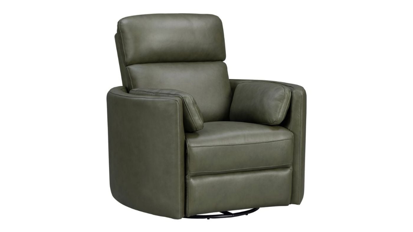 Picture of Radius Power Leather Swivel Glider Recliner - Green