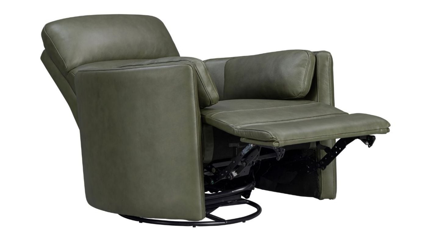 Picture of Radius Power Leather Swivel Glider Recliner - Green