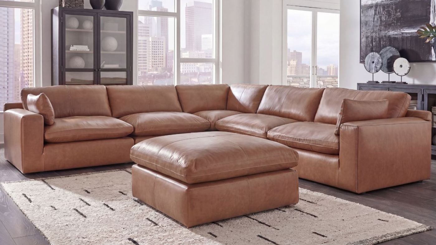 Picture of Emilia Leather Sectional - Brown
