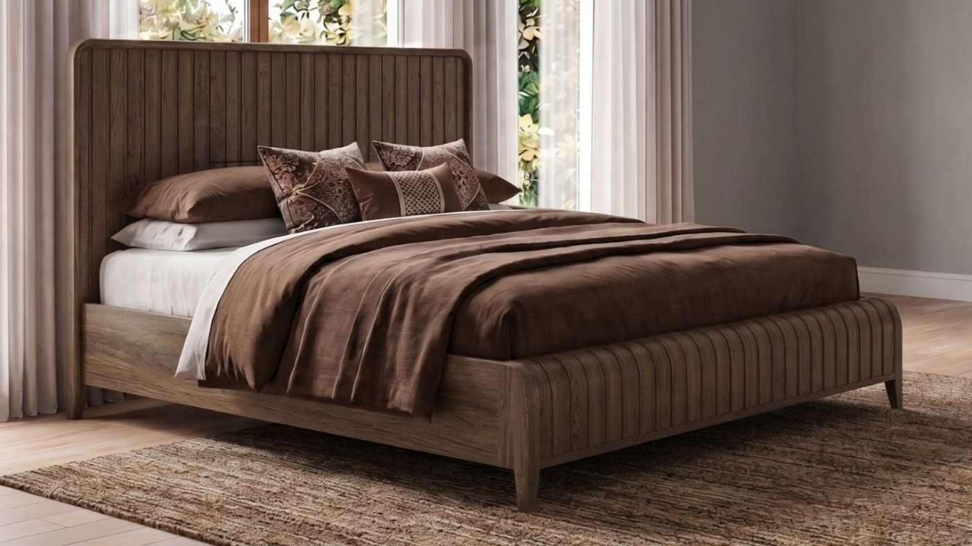 Picture of Elure Queen Waterfall Bed - Brown