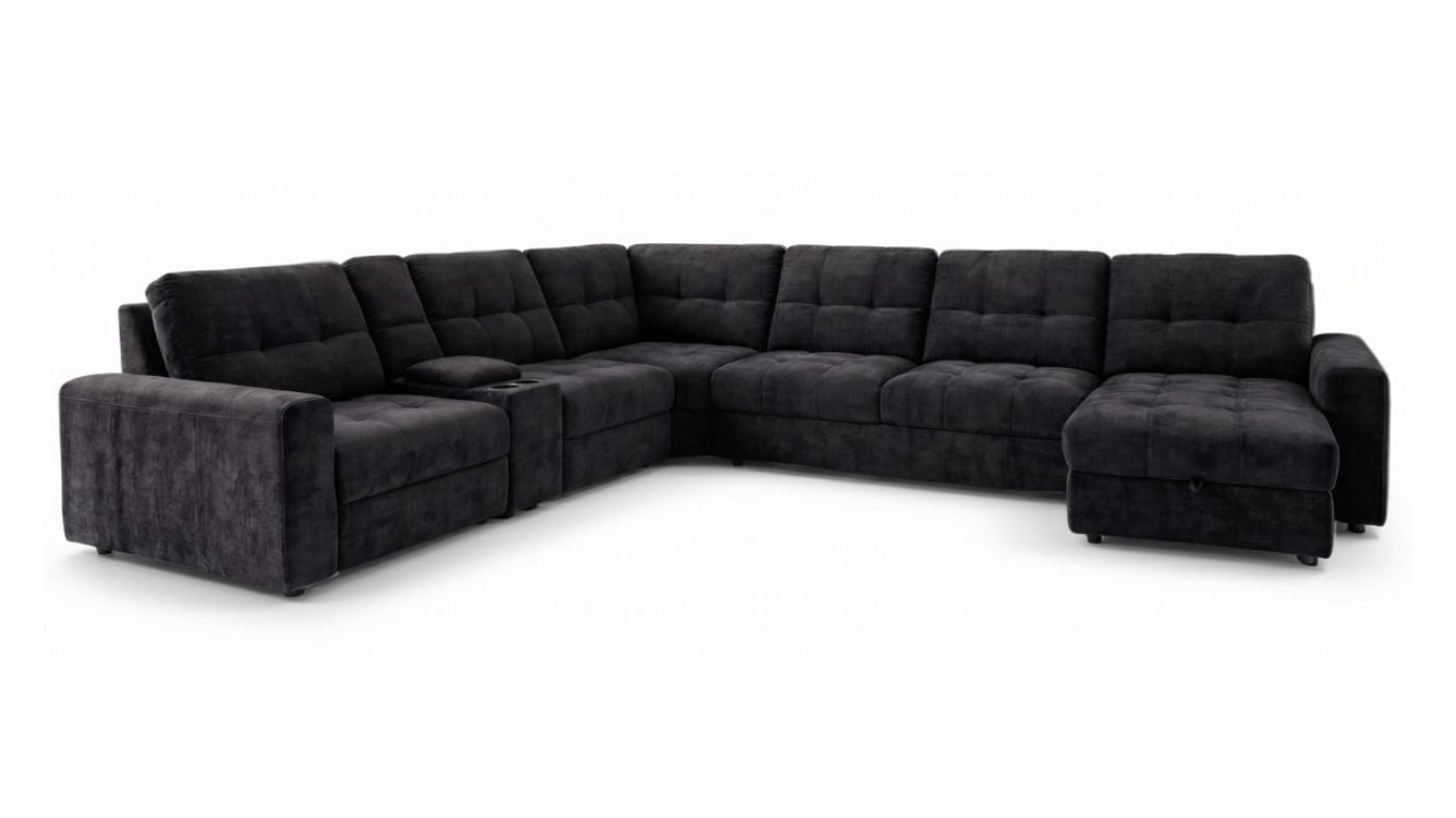 Picture of Lucie Power Slider Sectional - Black