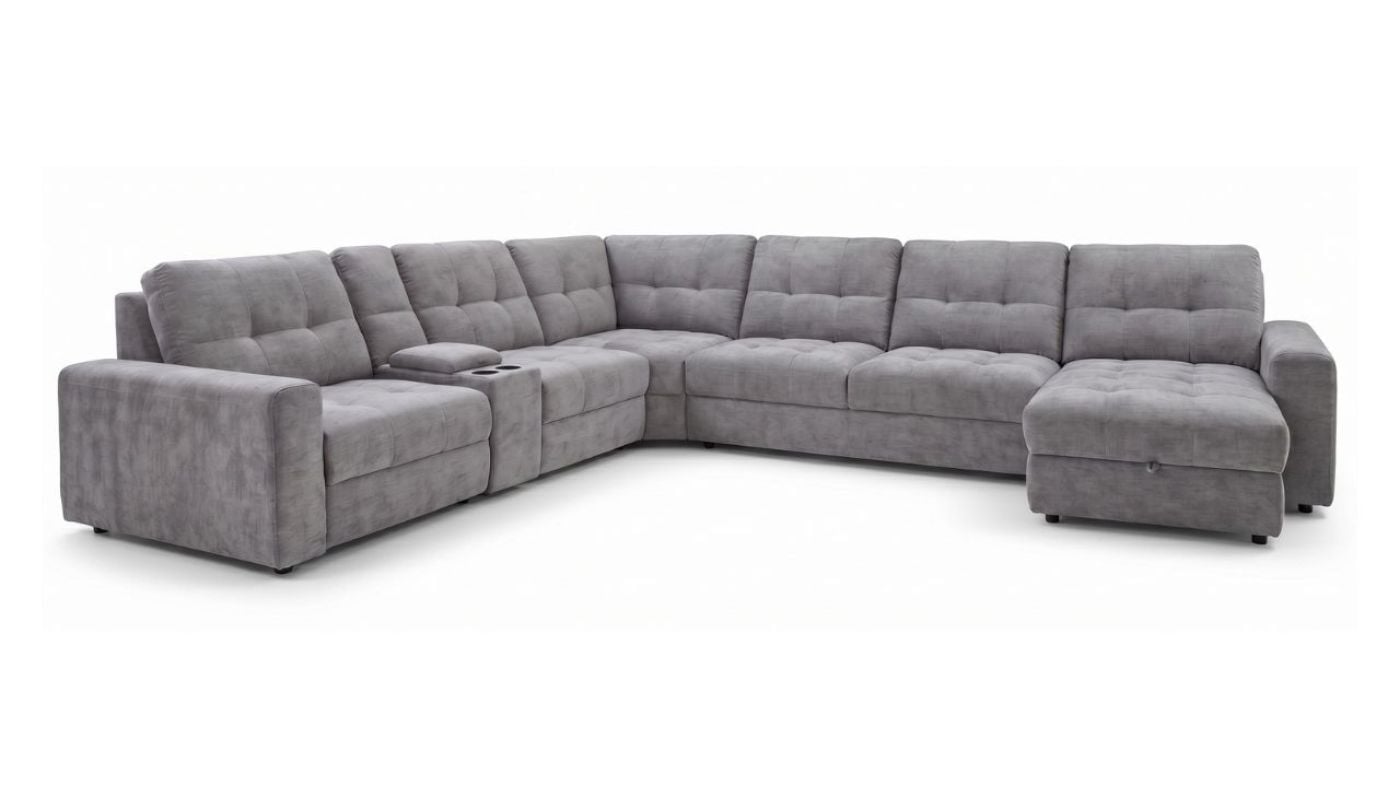 Picture of Lucie Power Slider Sectional - Gray