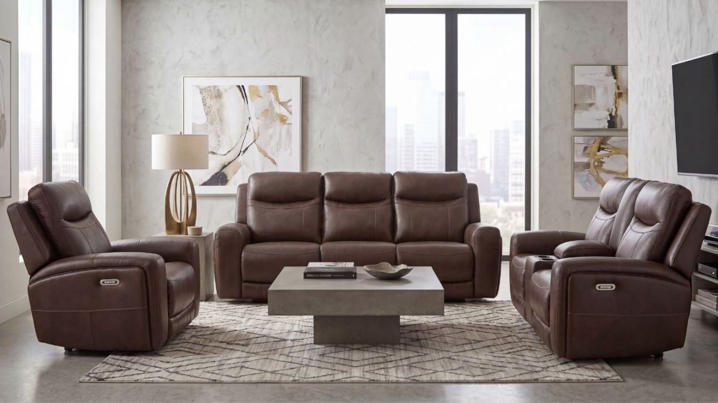 Picture of Gravier Power Leather Sofa Set