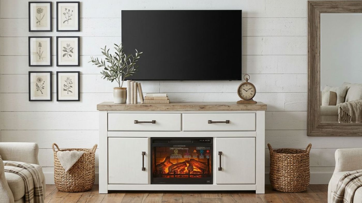 Picture of Savonport 62" TV Stand with Fireplace
