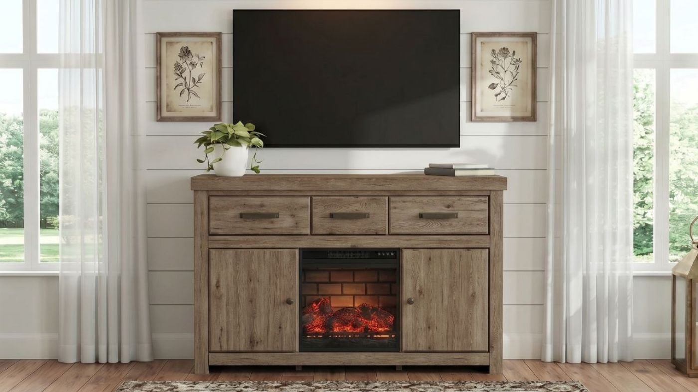Picture of Garistyn 72" TV Stand with Fireplace