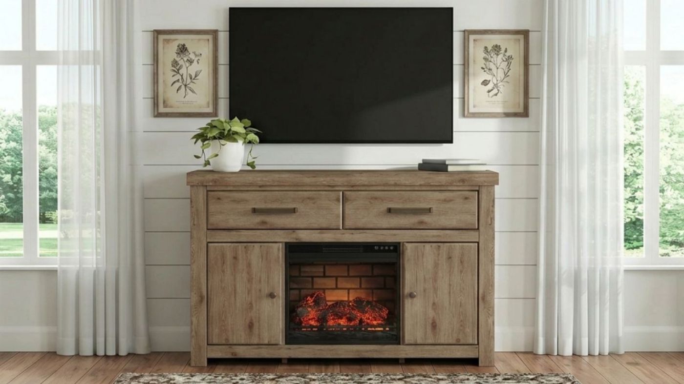 Picture of Garistyn 62" TV Stand with Fireplace