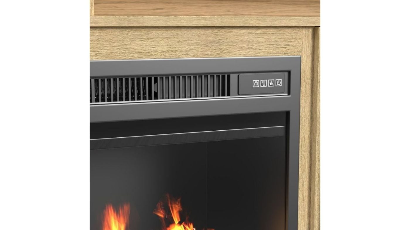 Picture of Ridgemont 70" TV Stand with Fireplace - Natural