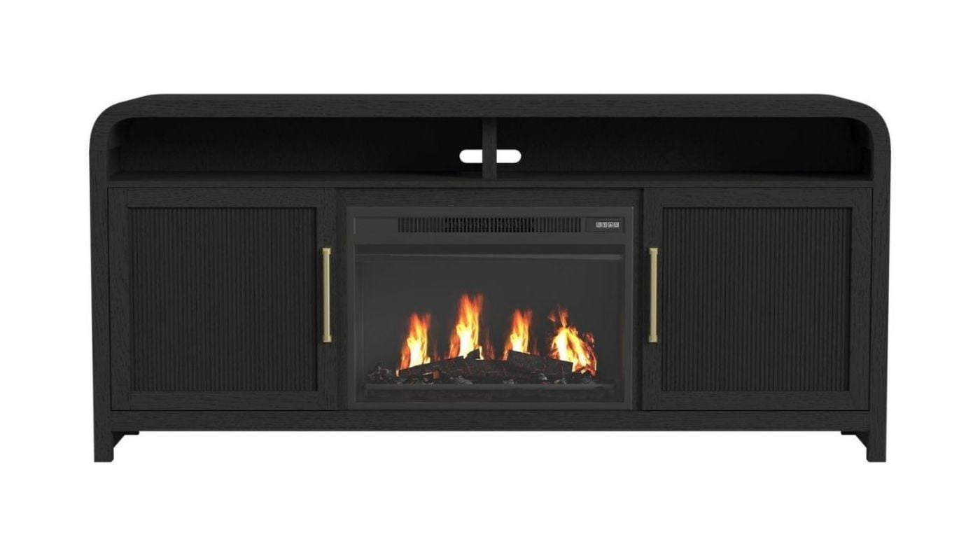 Picture of Ridgemont 70" TV Stand with Fireplace - Black