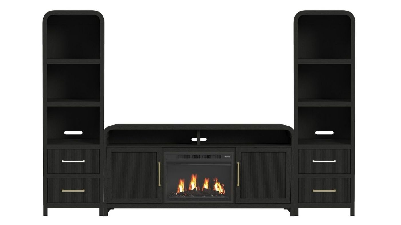 Picture of Ridgemont 70" Entertainment Center with Fireplace - Black