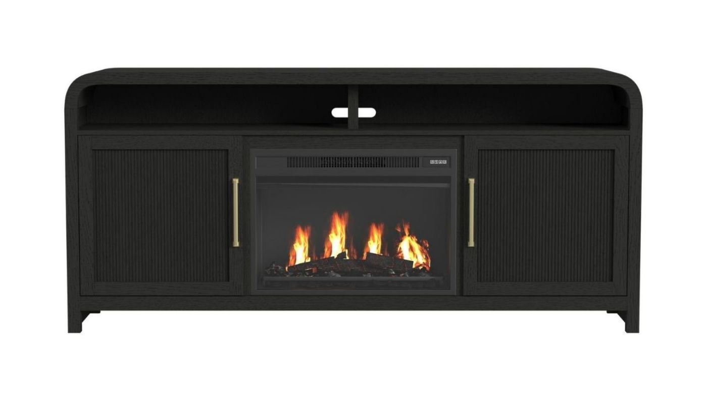 Picture of Ridgemont 70" Entertainment Center with Fireplace - Black