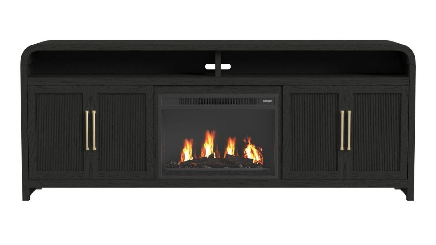 Picture of Ridgemont 82" Entertainment Center with Fireplace - Black