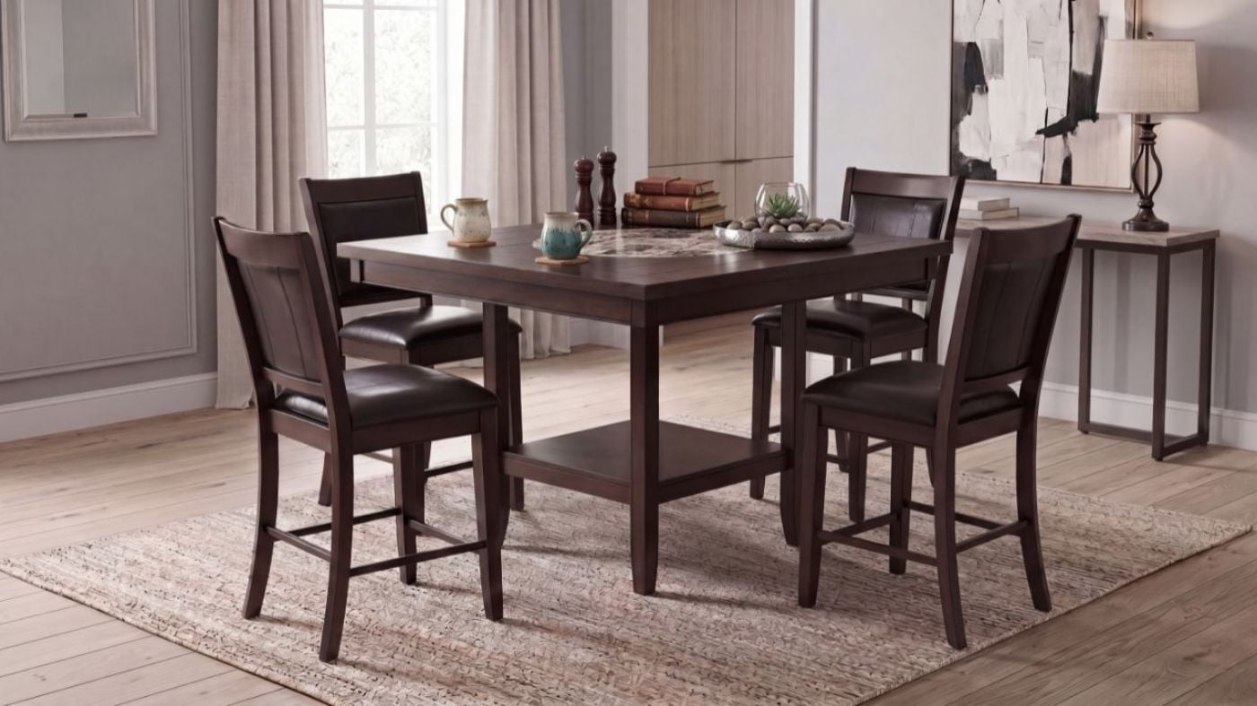 Picture of Fulton 5-Piece Counter Dining Set - Brown