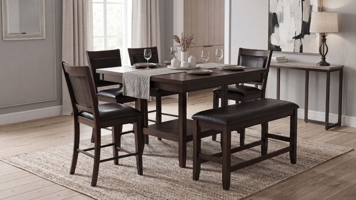 Picture of Fulton 6-Piece Counter Dining Set - Brown