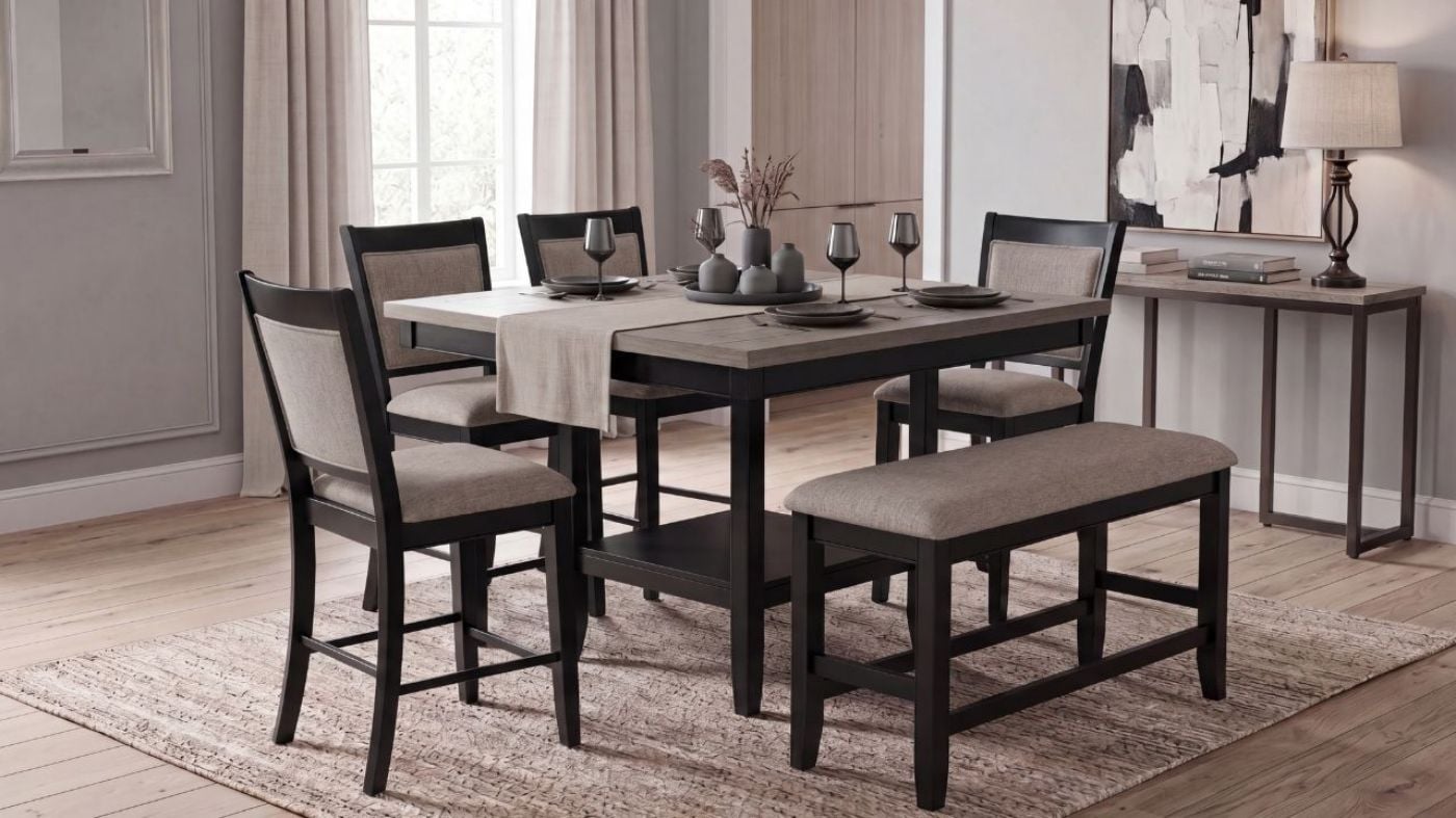 Picture of Fulton 6-Piece Counter Dining Set - Black