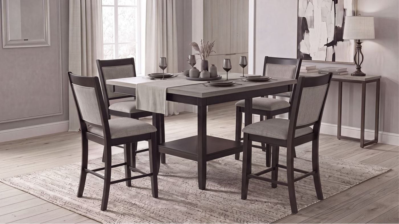 Picture of Fulton 5-Piece Counter Dining Set - Black