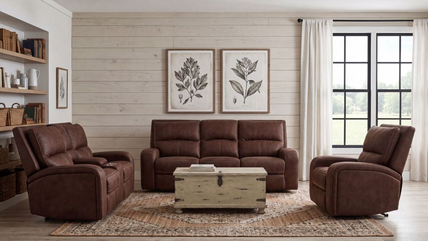 Picture of Portage Power Sofa Set - Brown