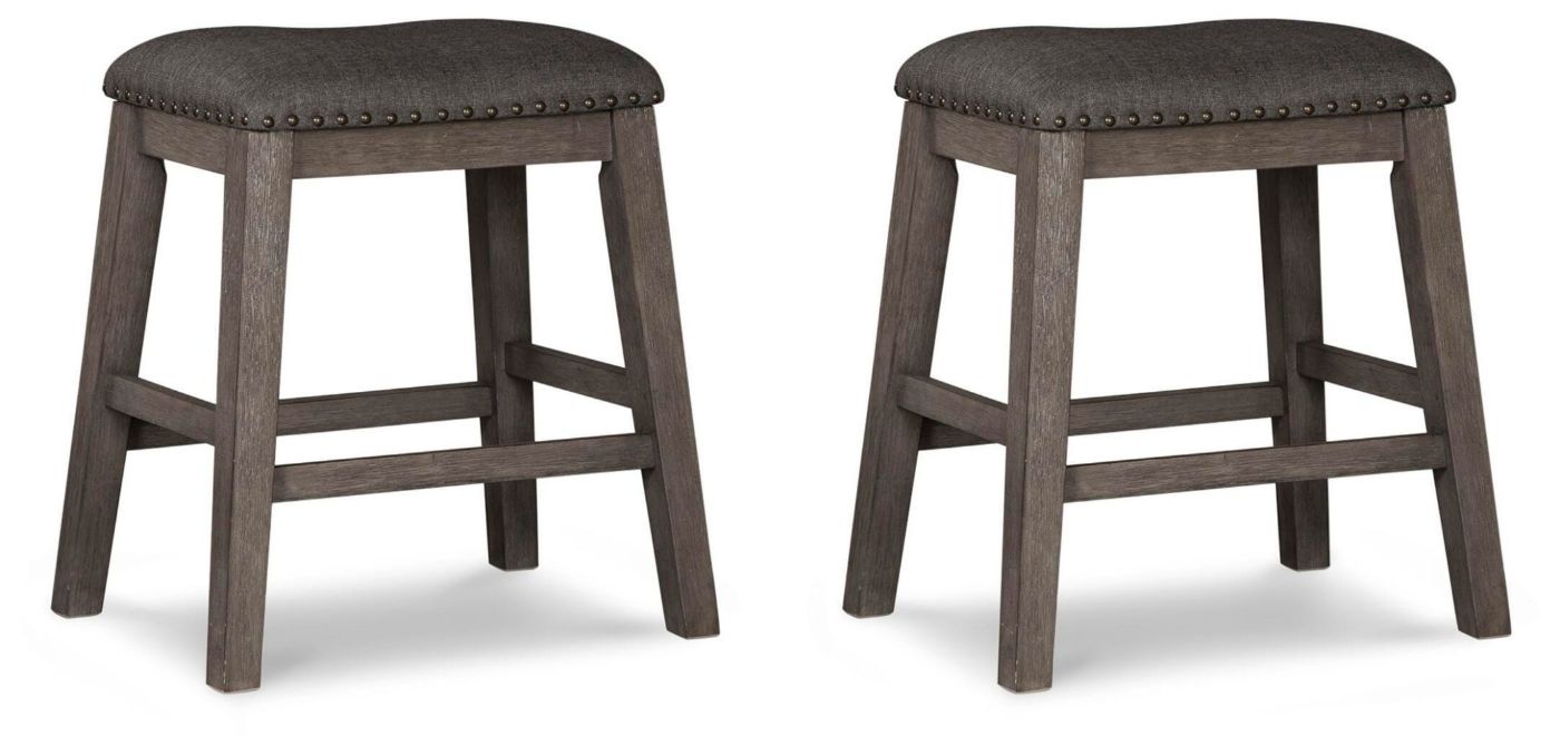 Picture of Caitbrook Upholstered Stool (Set of 2) - Dark Gray