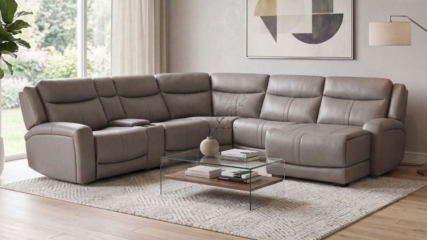 Picture of Ajax Power Leather Sectional