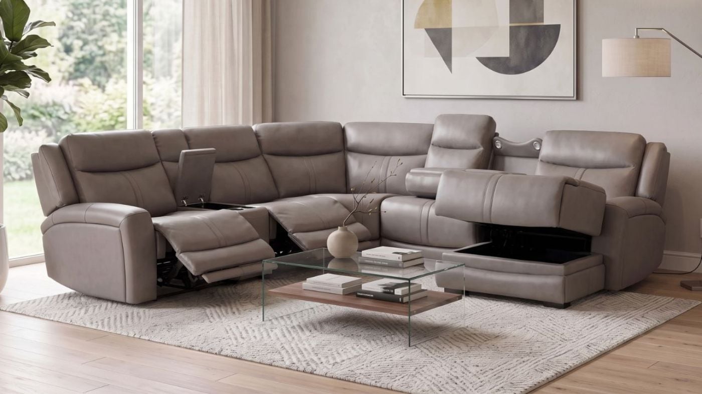 Picture of Ajax Power Leather Sectional