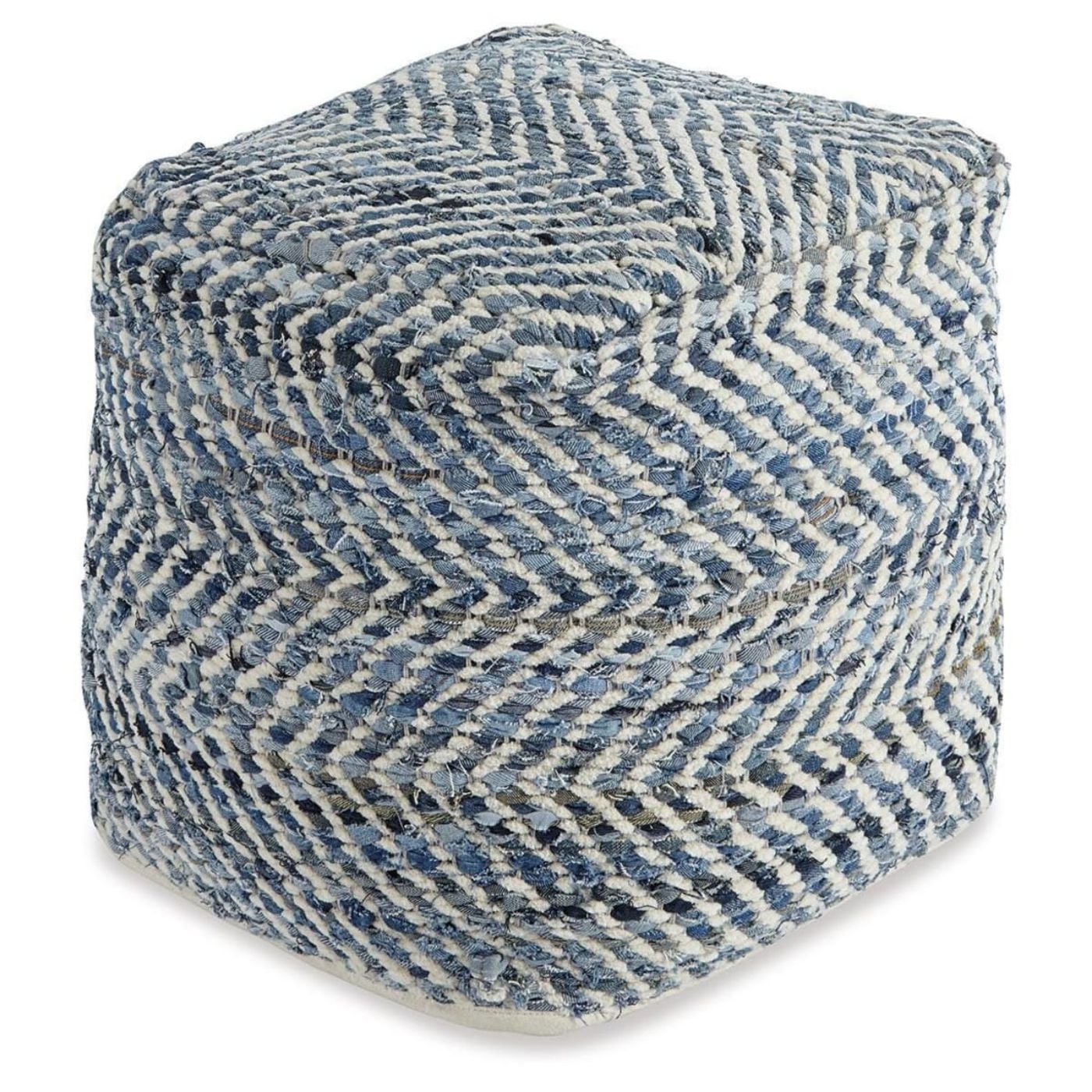 Picture of Chevron Pouf - Blue