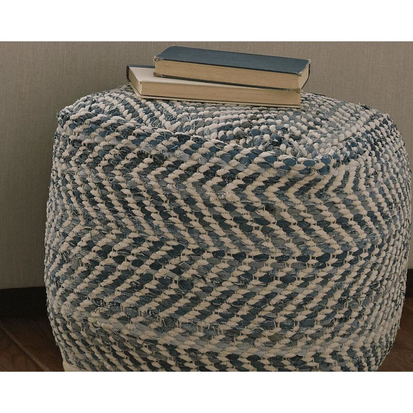 Picture of Chevron Pouf - Blue