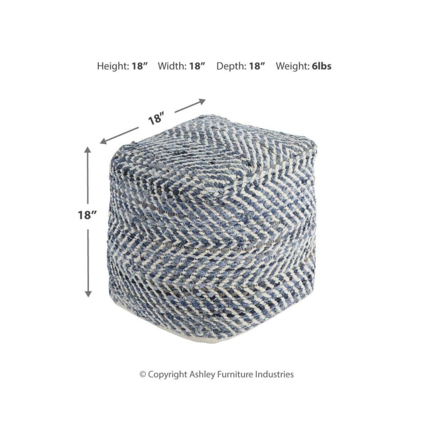 Picture of Chevron Pouf - Blue