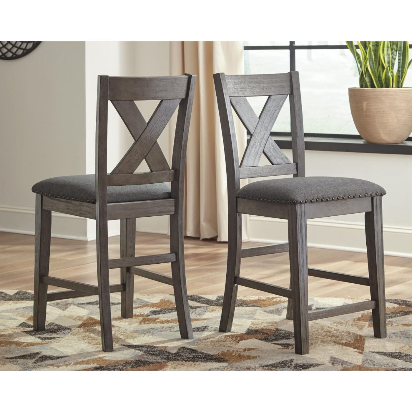 Picture of Caitbrook Counter Height Upholstered Bar Stool (Set Of 2)