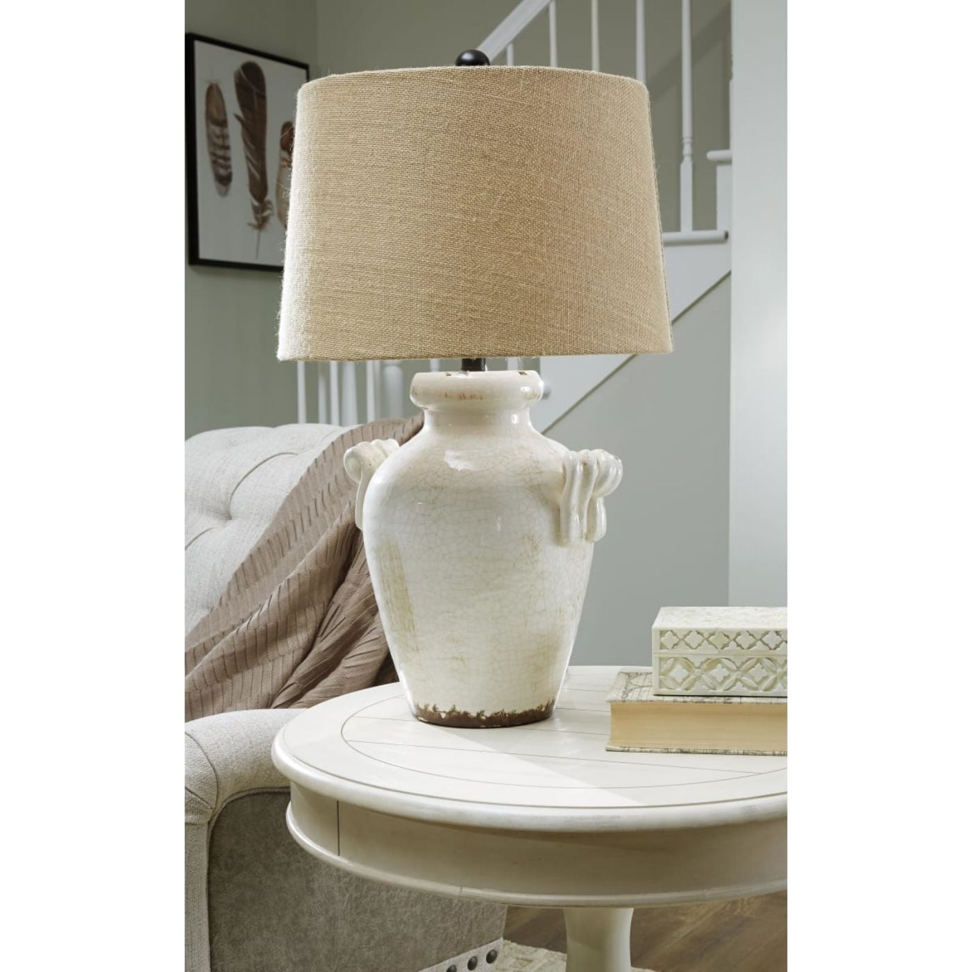 Picture of Emelda Ceramic Table Lamp - Cream