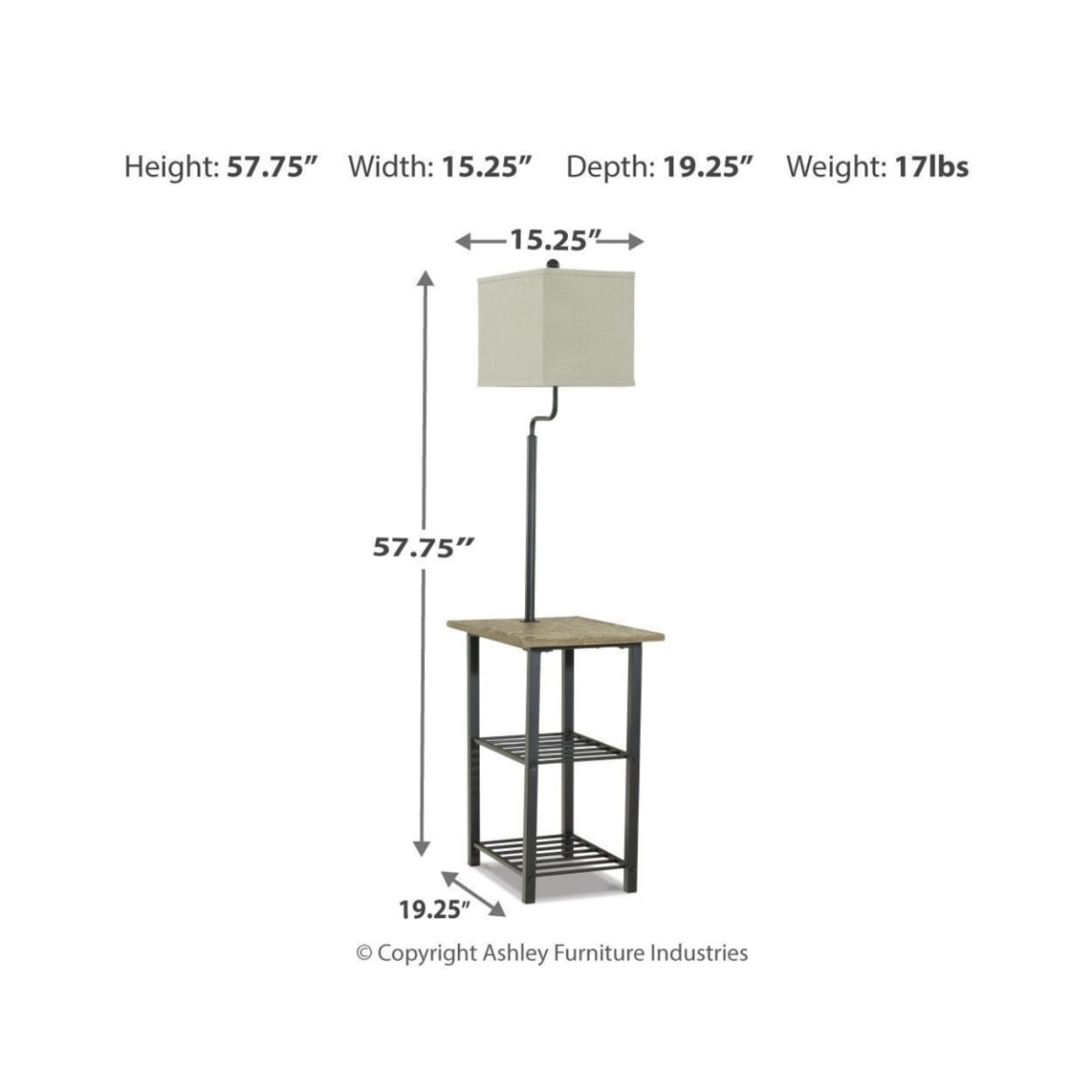 Picture of Shianne Metal Tray Lamp - Black