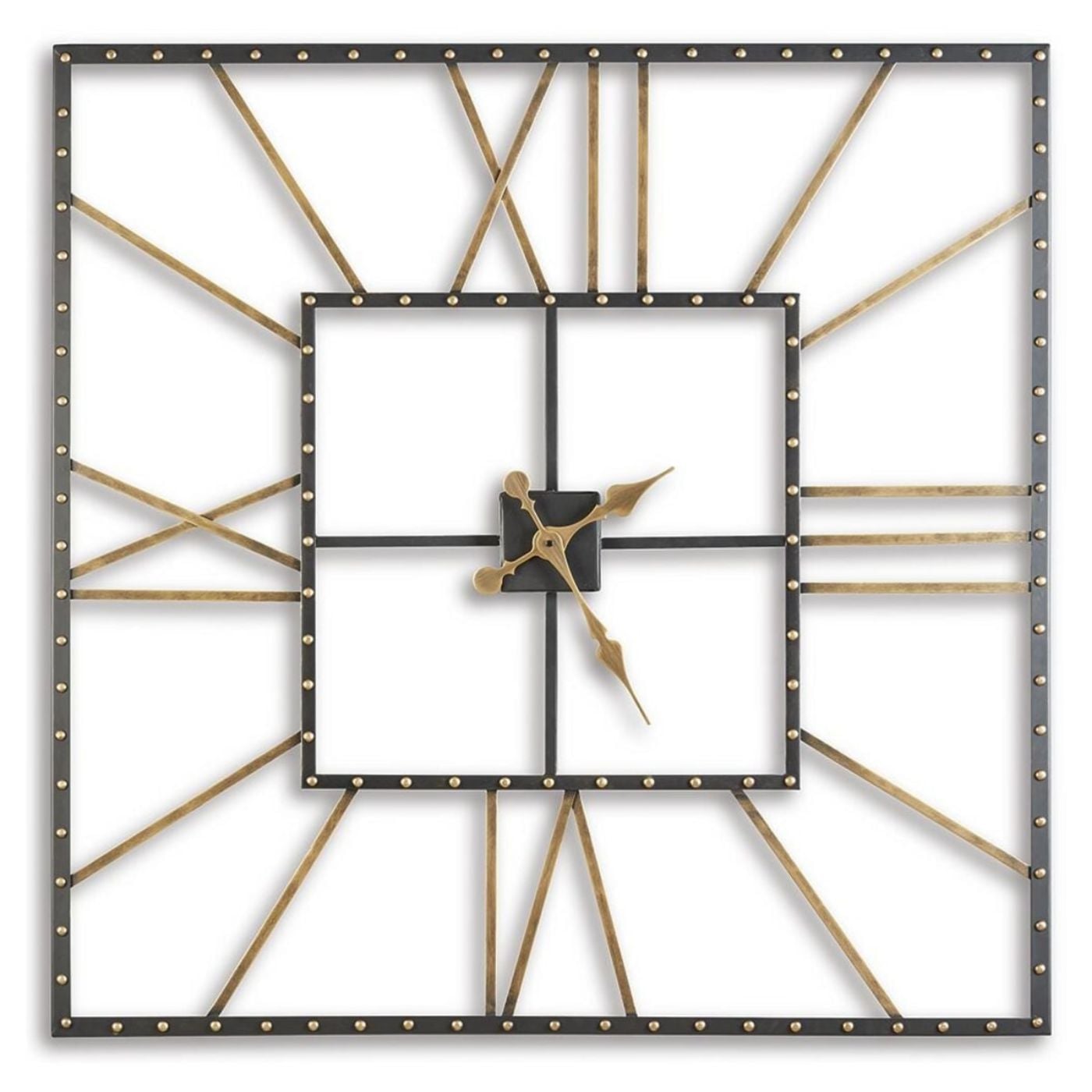 Picture of Thames Wall Clock - Black Gold Finish