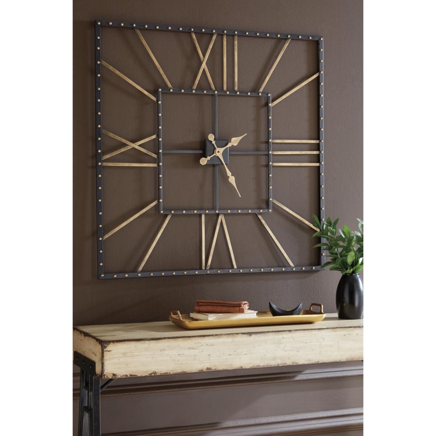 Picture of Thames Wall Clock - Black Gold Finish