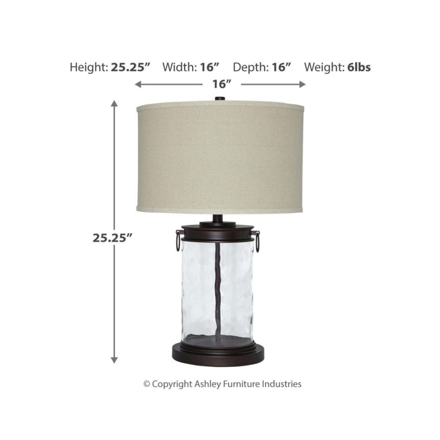 Picture of Tailynn Glass Table Lamp - Clear Bronze Fin