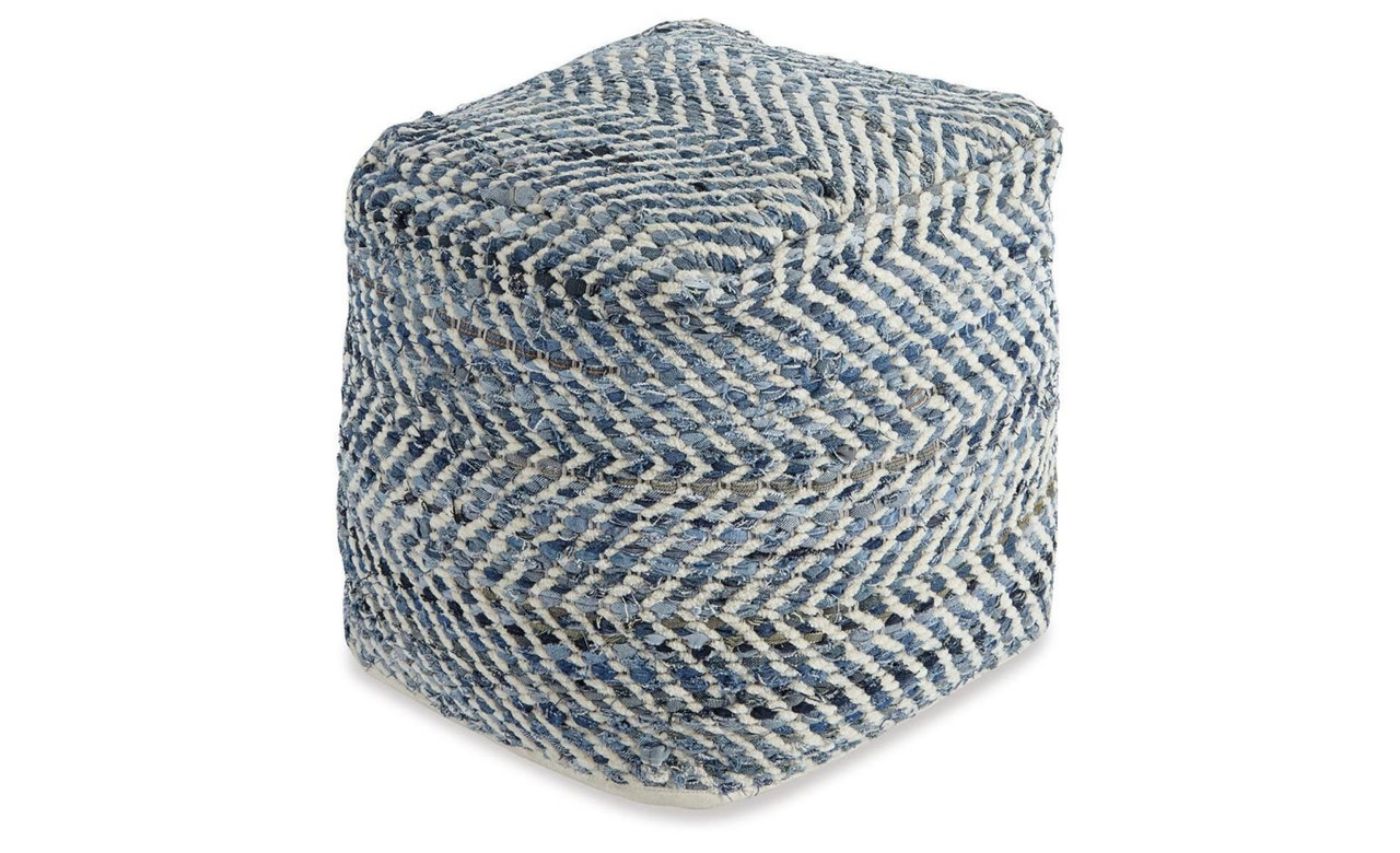 Picture of Chevron Pouf - Blue