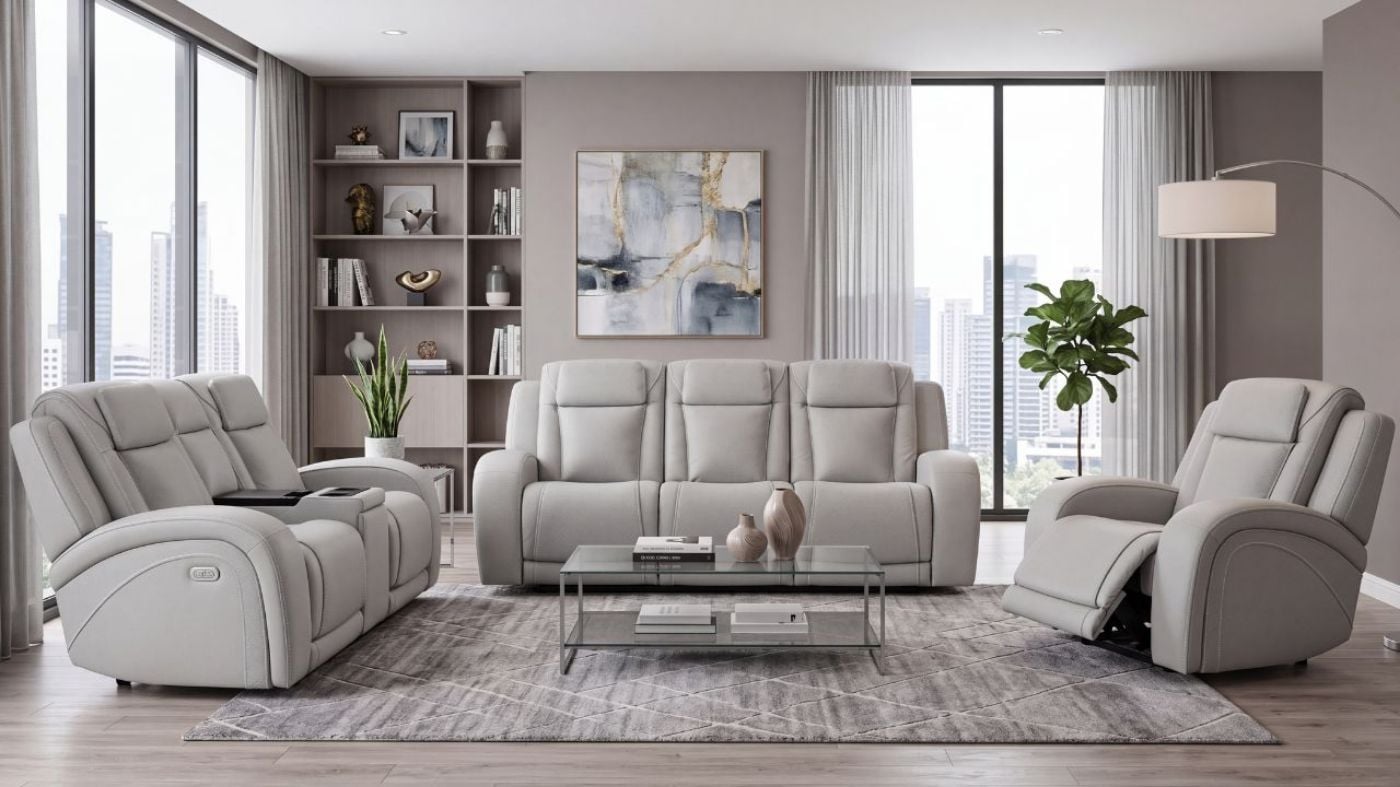 Picture of Blanca Power Leather Sofa Set
