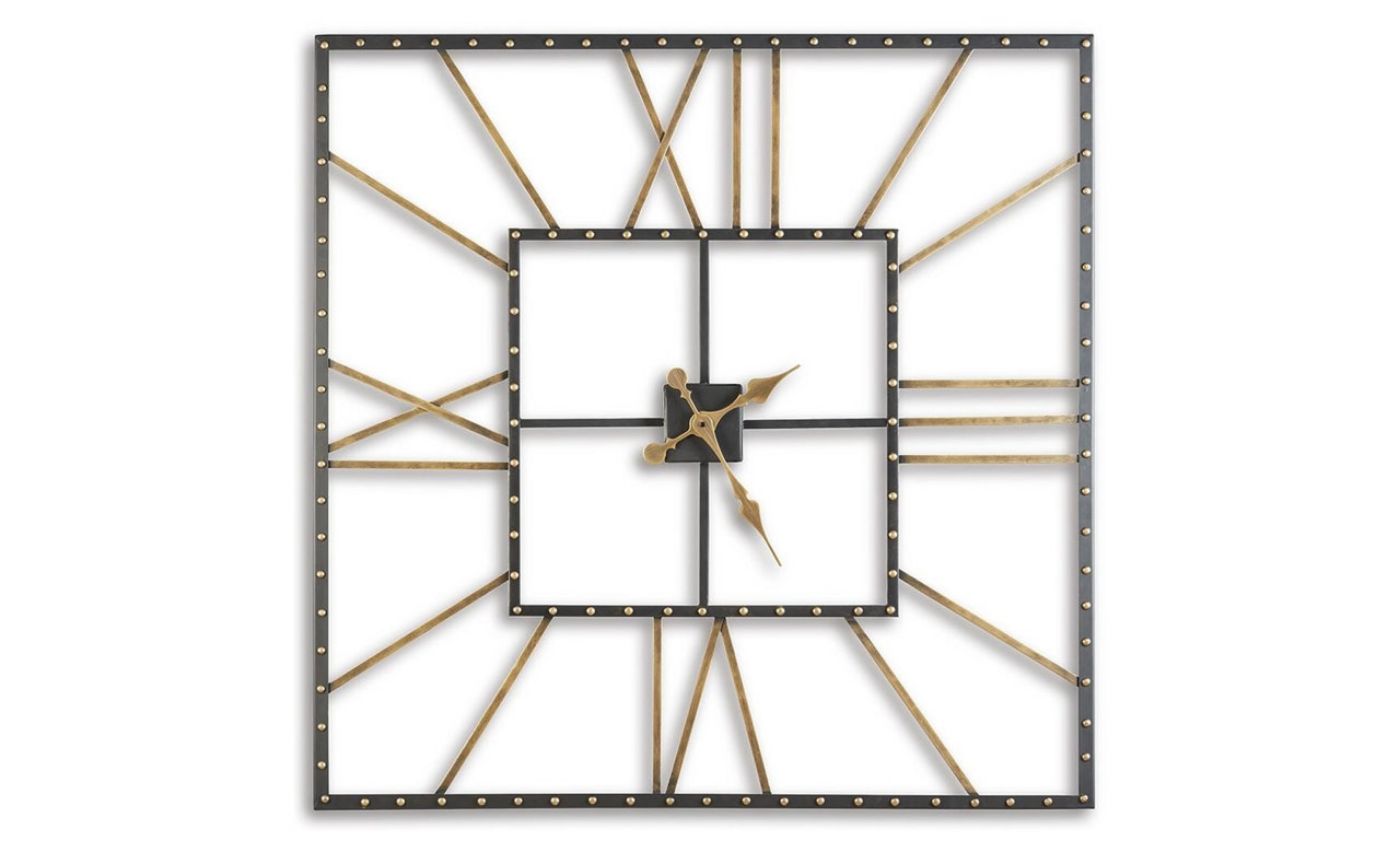 Picture of Thames Wall Clock - Black Gold Finish