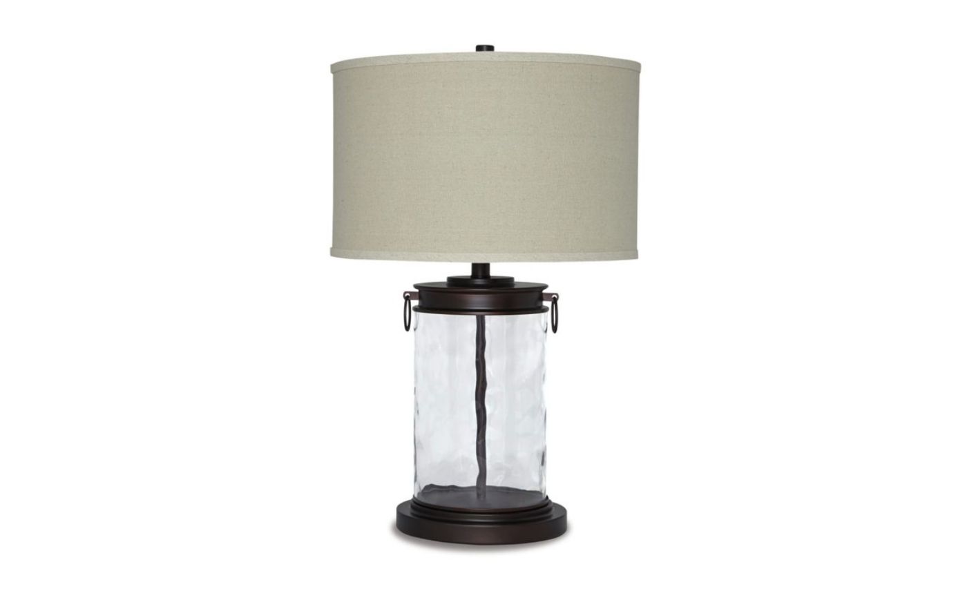 Picture of Tailynn Glass Table Lamp - Clear Bronze Fin