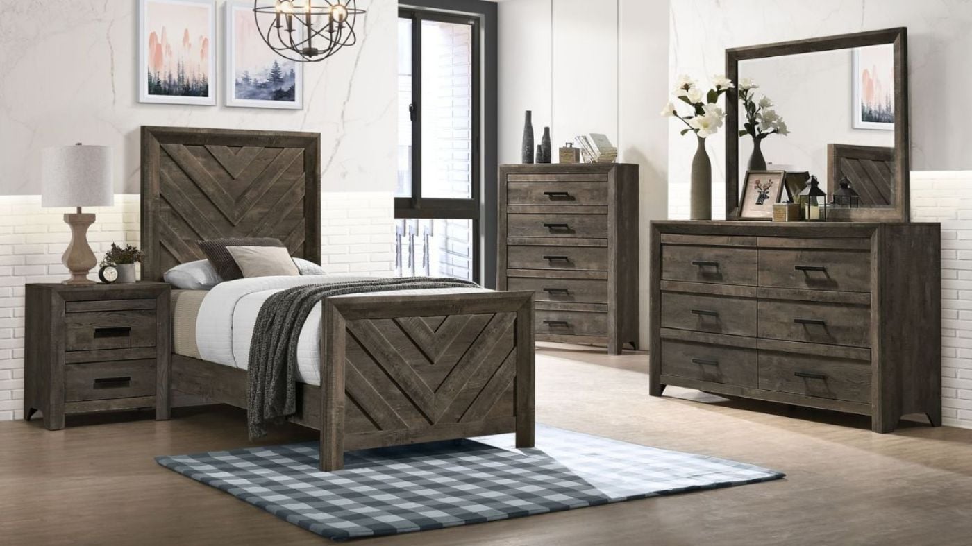 Picture of Eleanor Twin Panel Bed - Gray